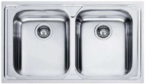 Lavello da cucina 2 vasche ad incasso 86x50 cm acciaio inox modello radar 101.0053.243 franke
