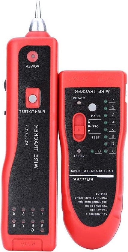 Cavo a Rete Tester - Tracciatore e Detector di Fili Telefoni RJ45 RJ11.