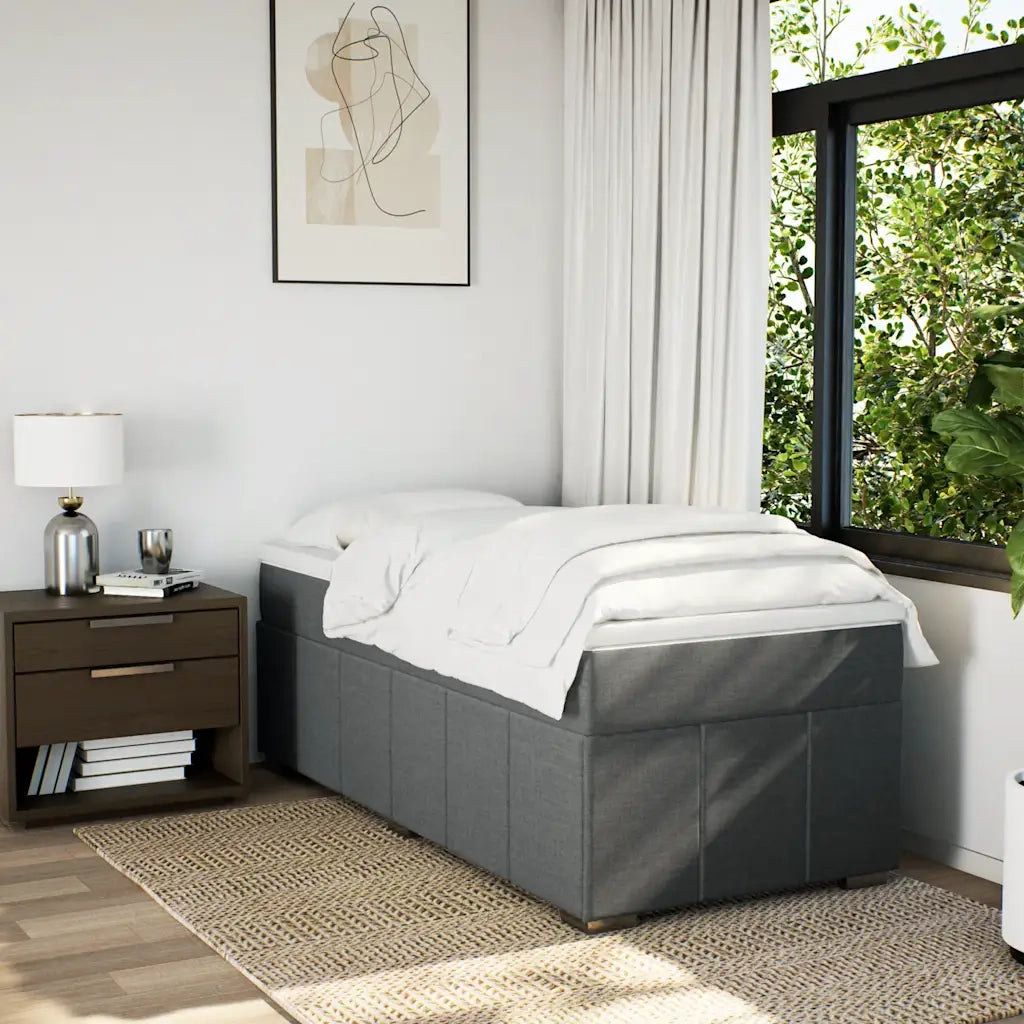 Giroletto a Molle con Materasso Grigio Scuro 100x200 cm Tessuto 3285450