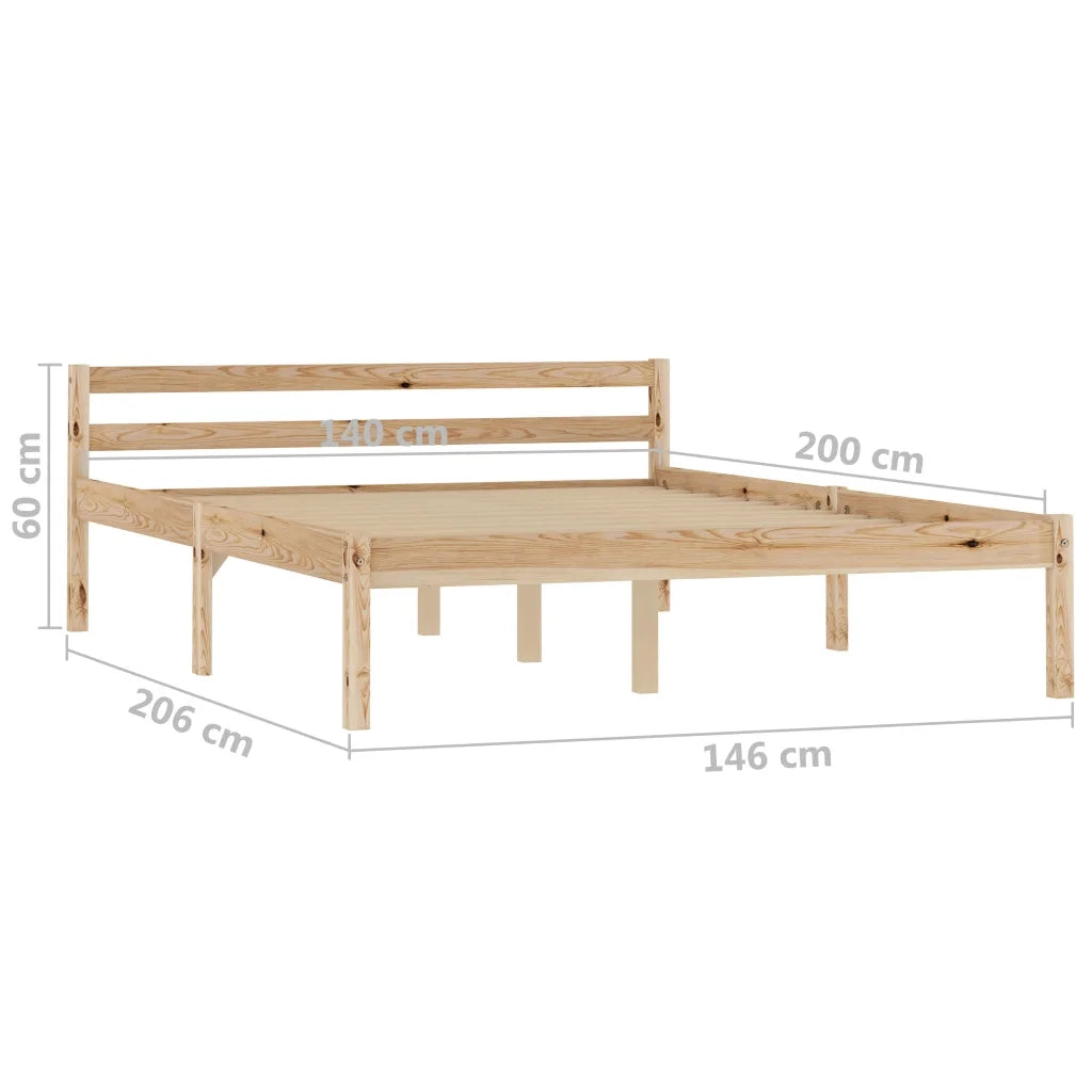 Giroletto senza Materasso 140x200 cm in Legno Massello di Pino 283193