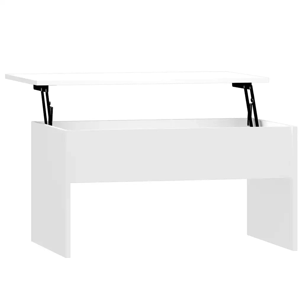 Tavolino Salotto Bianco Lucido 80x50,5x41,5cm Legno Multistrato 809644