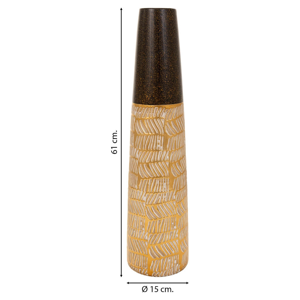 Vaso in ceramica dorata 15x15x61h