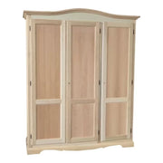 Armadio 3 ante cappello sagomato in legno grezzo 158x56x197 - Mobili 2G