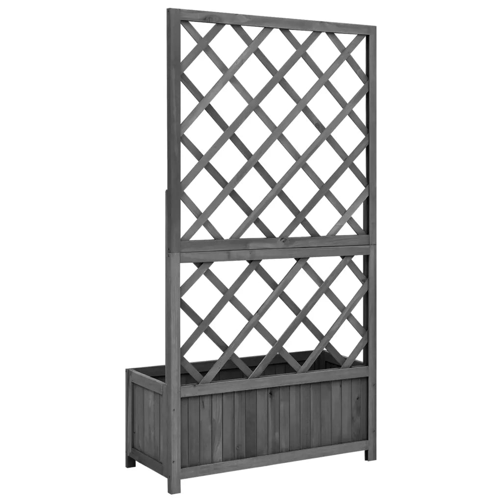 Fioriera con Traliccio Nera 70x30x135 cm in Massello di Abete cod mxl 49449