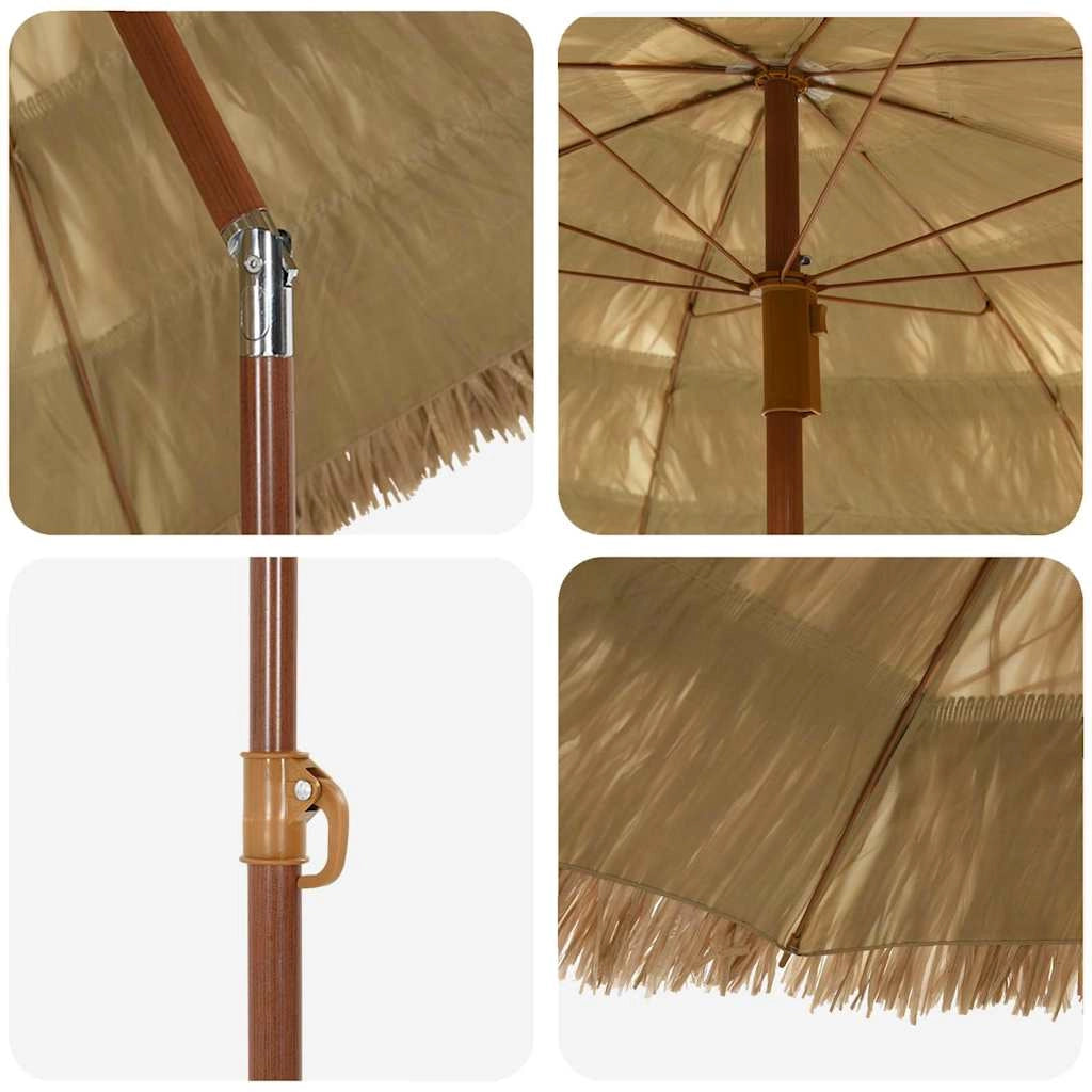 Ombrellone da giardino leggero inclinabile rotondo 160 x 160 x 196 cm in polipropilene naturale 02_0058864