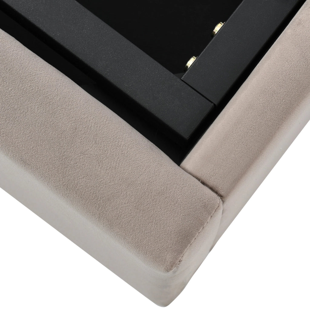 Letto imbottito 140x200 con contenitore e testiera regolabile