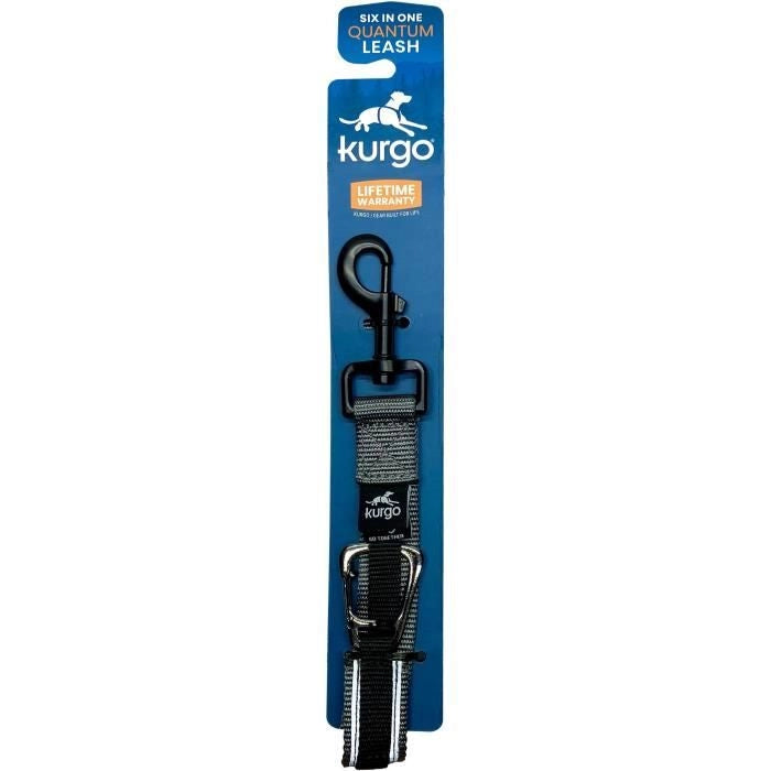 Guinzaglio a mani libere - KURGO - QUANTUM - 6 posizioni - da 120 a 180 cm - Nero