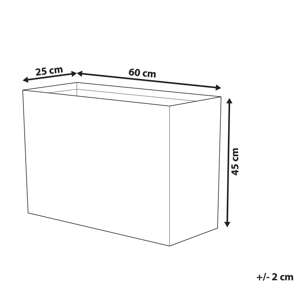 Vaso per piante in pietra marrone 45 x 60 x 25 cm Fioriera rettangolare per interni ed esterni