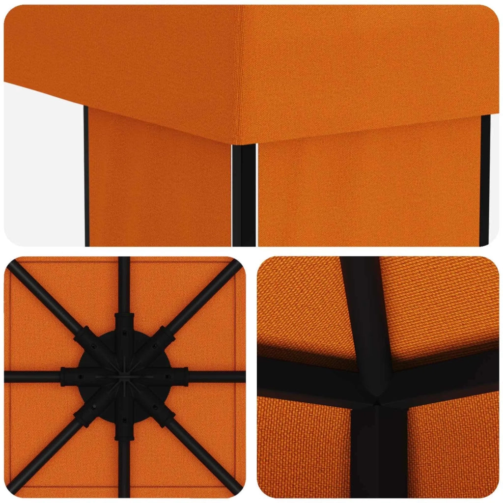 Gazebo 4 × 3 m Arancione Poliestere e Acciaio 190 gsm 900381