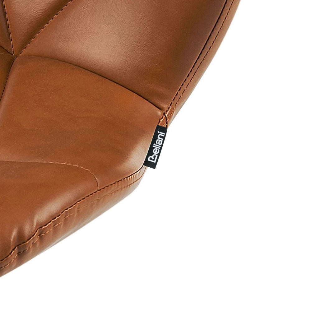 Set di 2 sgabelli in ecopelle marrone dorato con altezza regolabile sedia da bar moderna da cucina