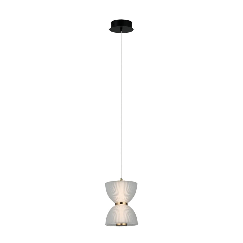 Lampada a sospensione Italux TICA vetro bianco LED 8W