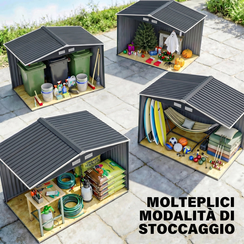 Casetta da Giardino ¨C zephmum ¨C Grigio Scuro 277x195x192 cm