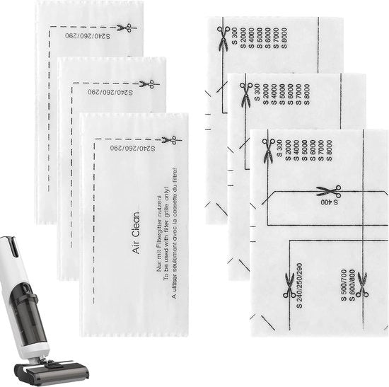 6 x Filtro in cotone - Materiale di filtro - Filtro cotone, Adatto per aspiratori Miele serie GN S2/S5/S8/C1/C3/3D