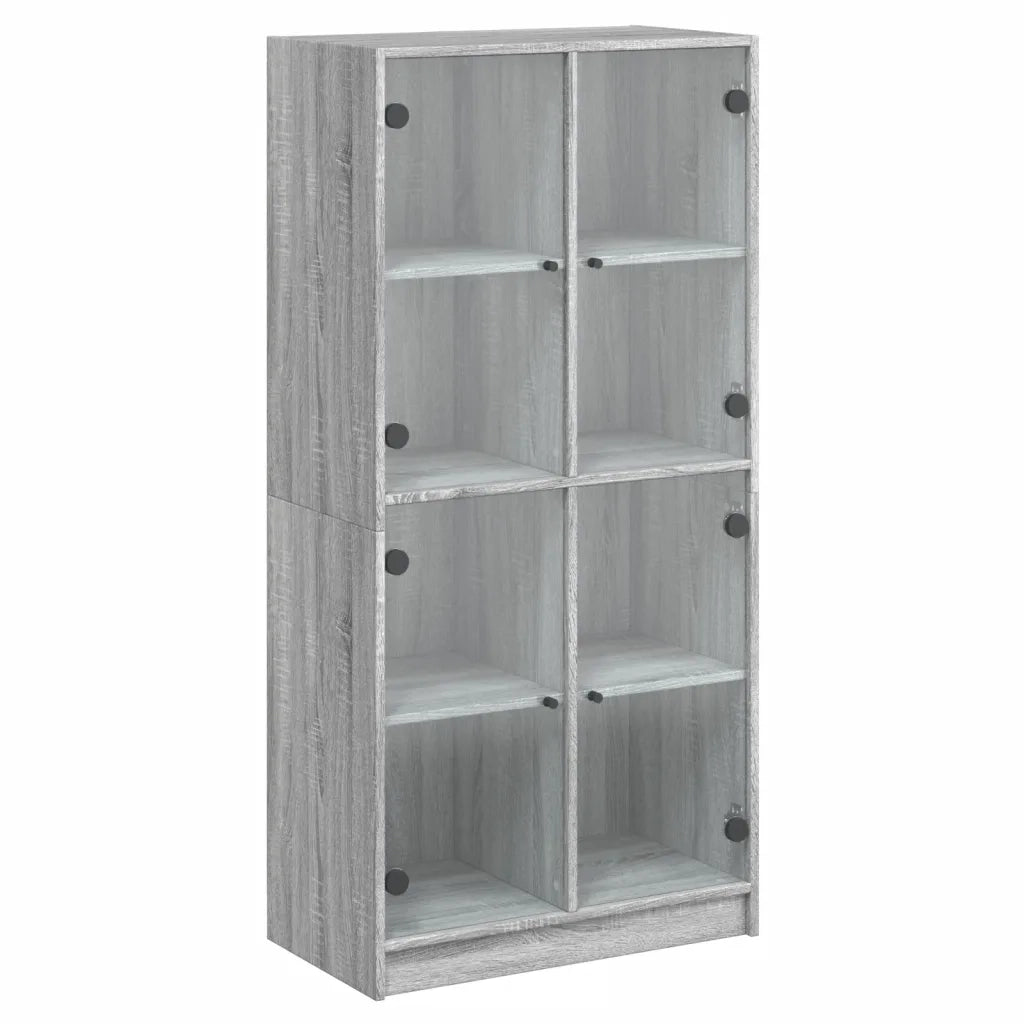 Credenza con Ante Grigio Sonoma 68x37x142 cm Legno Multistrato 116601