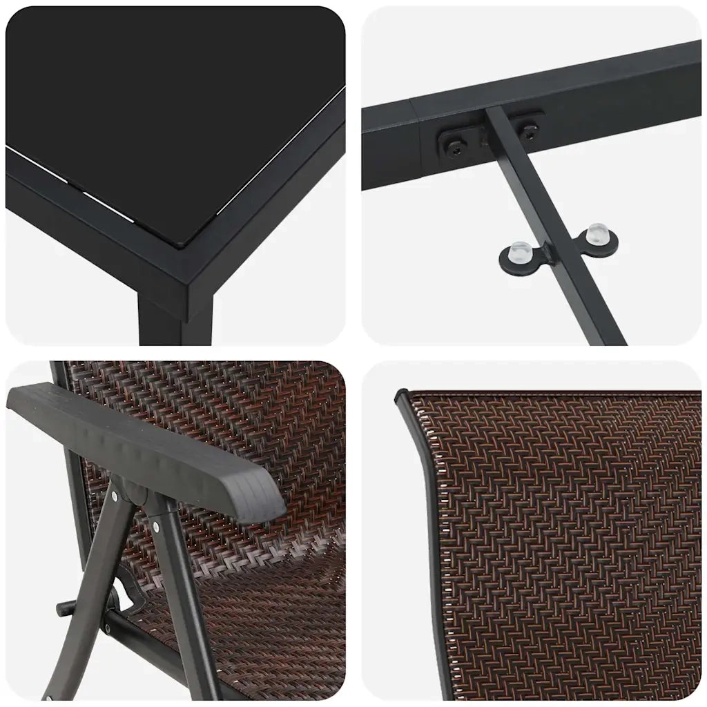 Set da Pranzo per Giardino 5 pcs Marrone 3379264