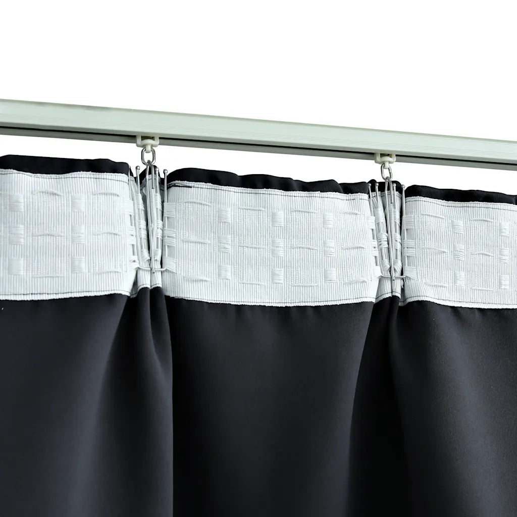 Tende Oscuranti con Ganci 2 pz Nere 140x245 cm 134416