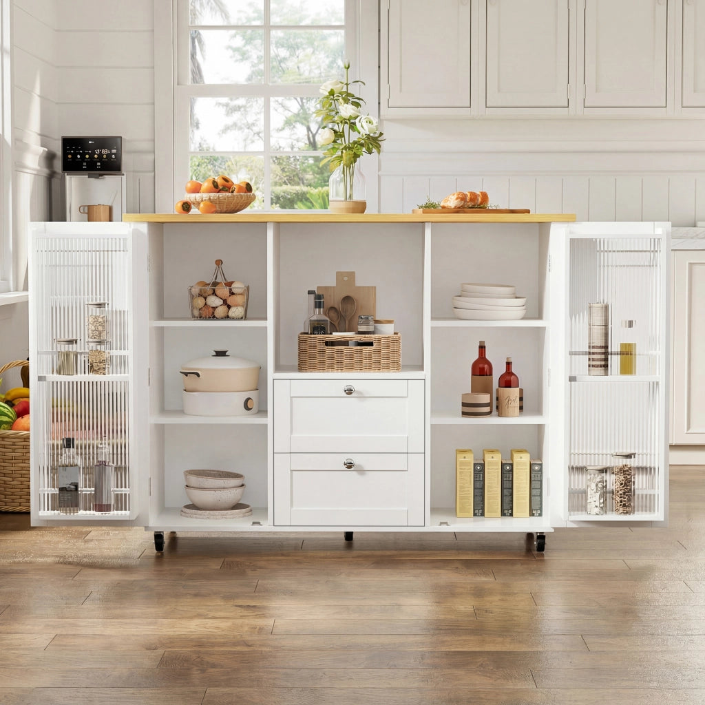 ISOLA DA CUCINA PIEGHEVOLE 120x45(70)x92 cm MDF NATURAL/BIANCO