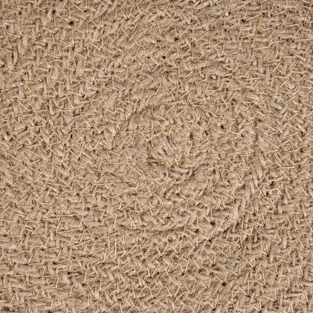Pouf Bianco e Beige Juta imbottitura in EPS Ottomano Poggiapiedi Soggiorno Stile Boho