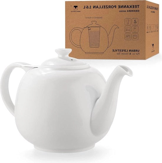 Teapot Swansea - Porcella - 1,6 L - Con dispositivo per la sifonatura