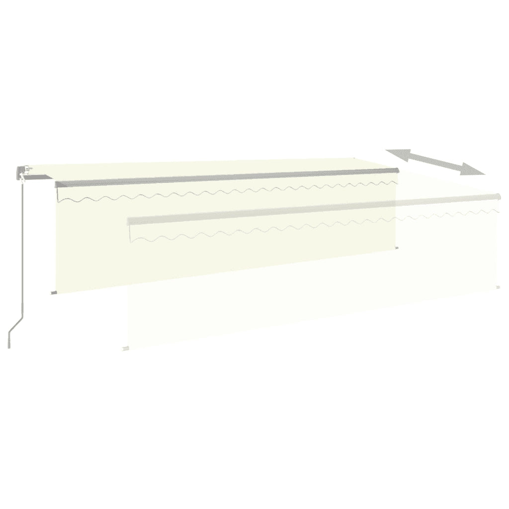 Tenda Sole Retrattile Manuale Parasole LED 5x3 m Crema 3069462