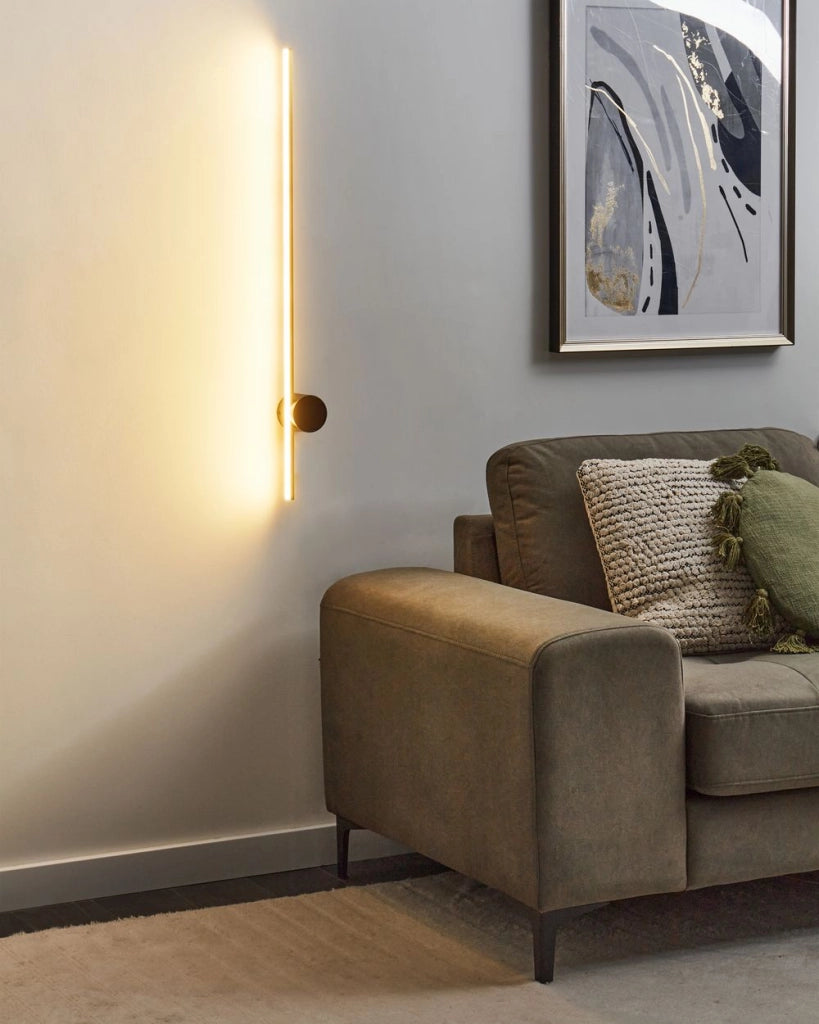 Lampada da parete a LED Oro Alluminio Nero Ferro Base 90 cm Luce Illuminazione Camera da letto Soggiorno Design Moderno