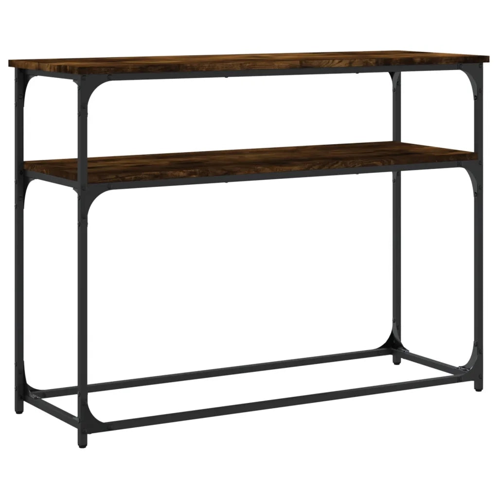 Tavolino Consolle | Tavolo d'Ingresso Rovere Fumo 100x35,5x75 cm Legno Multistrato