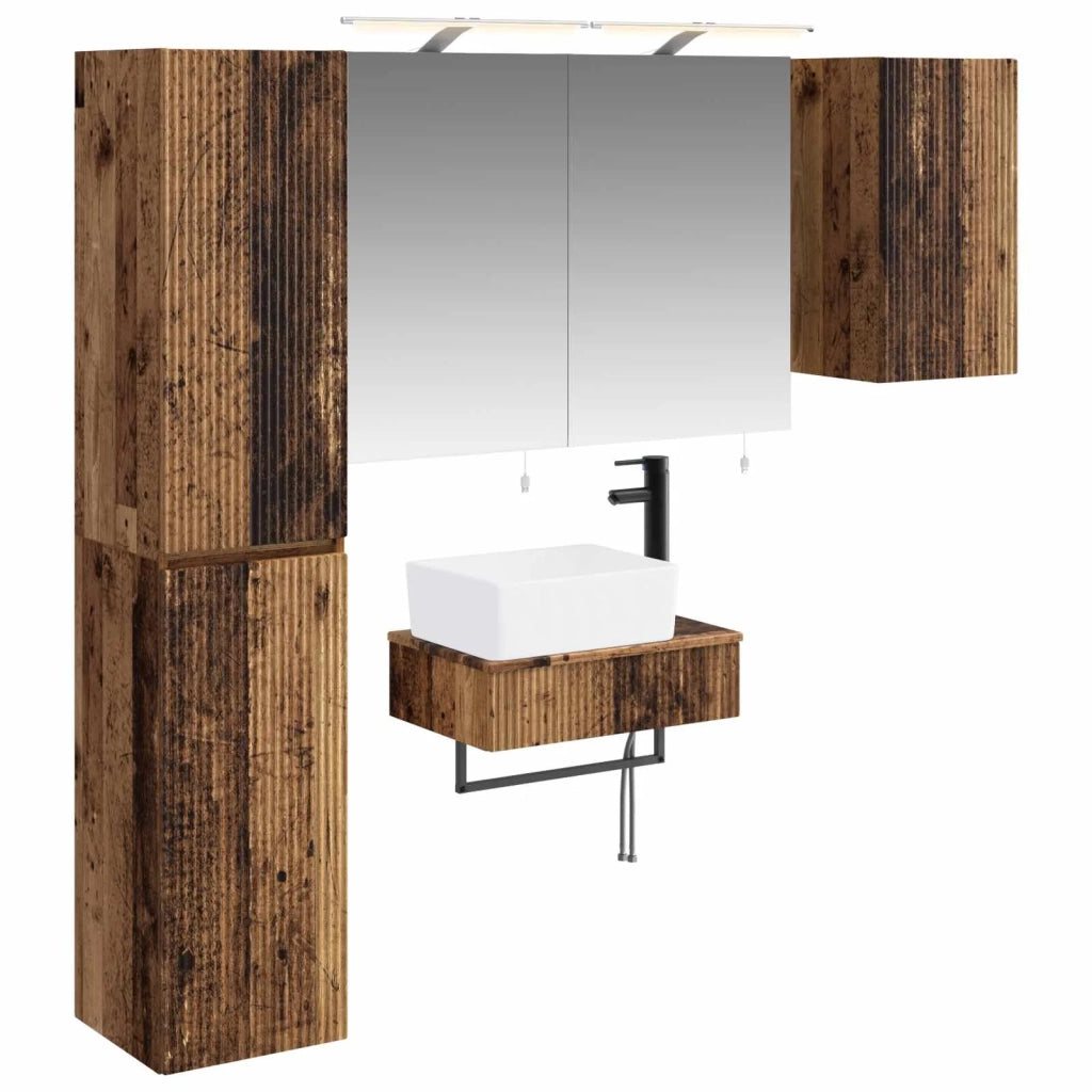 Set di mobili per il bagno 5 pcs Legno antico 3407269
