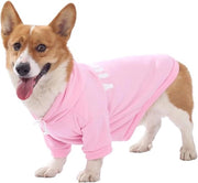 Hoodie per cani in cotone soffice, giacca calda per autunno e inverno, abbigliamento da costume a T-shirt - rosa - taglia L