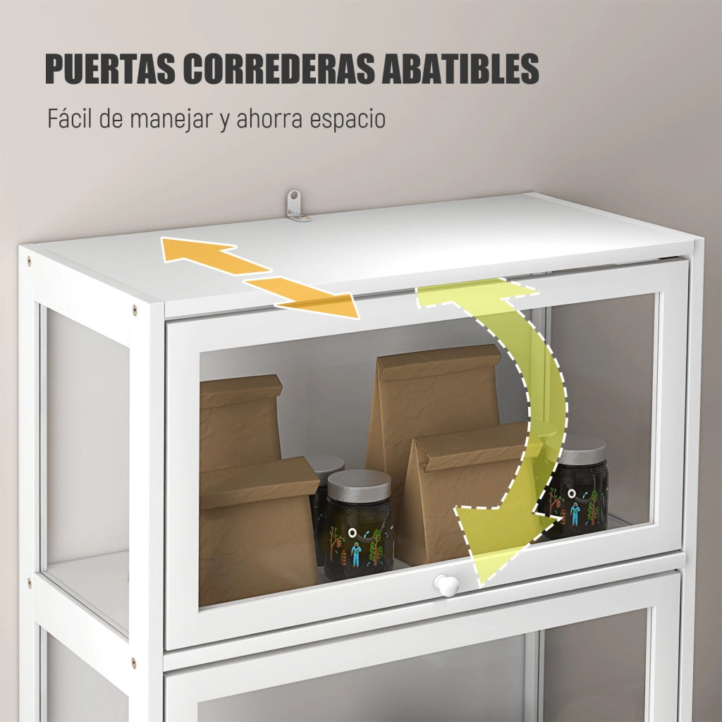 Libreria 4 Livelli con Ante ¨C zephmum ¨C 59x30x139 cm Bianco