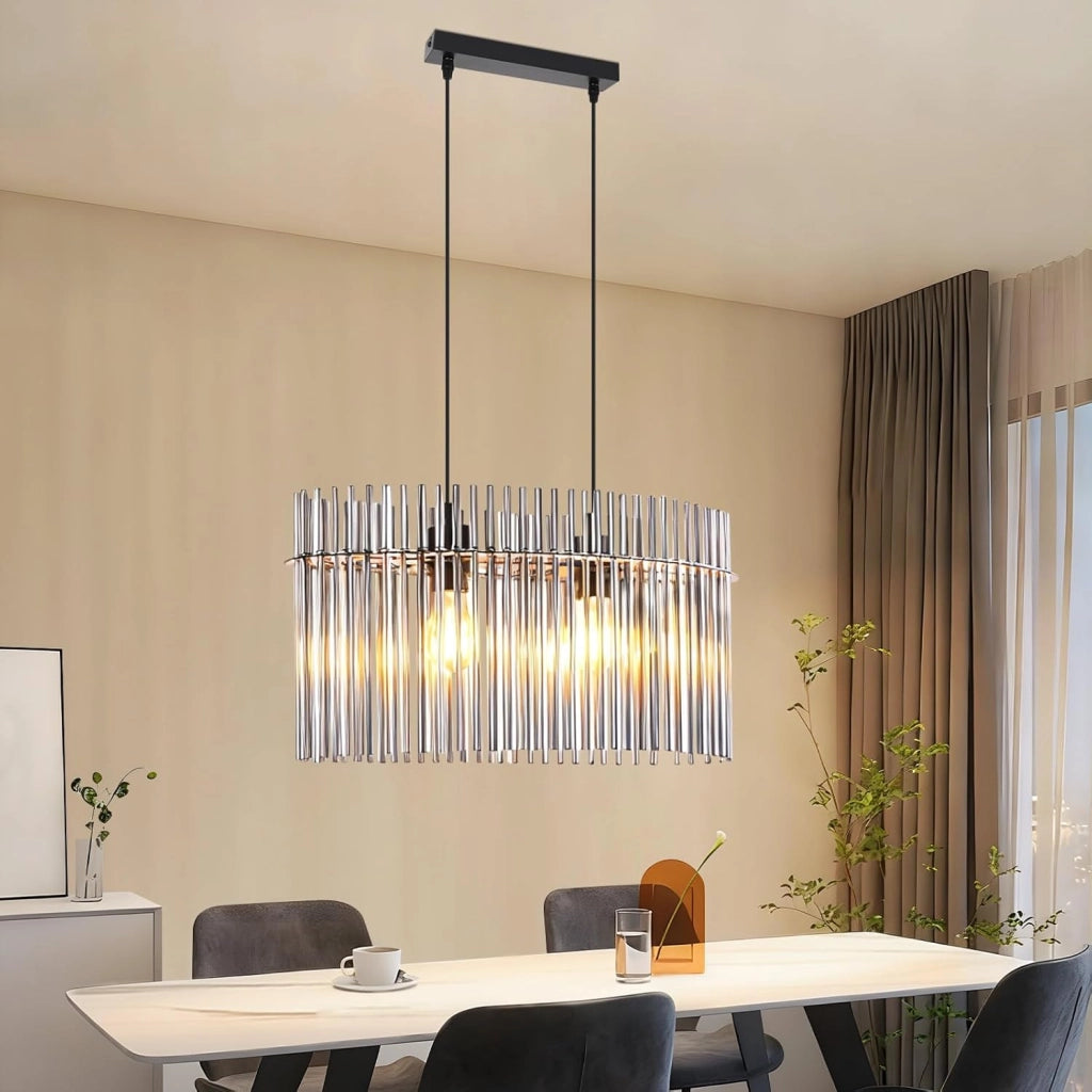 Lampada a sospensione ZMH 2 luci E27 in vetro nero per cucina soggiorno (senza lampadina)