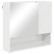 Mobiletto per Specchio | Armadio da bagno con porta Bianco Lucido 59 x 17 x 55 cm