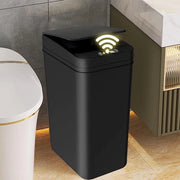 Cestino Automatico da 12 Litri con Sensore Intelligente, Progettato per Ambienti Ristretti con Coperchio - Cestino Senz'Contatto per Cucina, Bagno, Ufficio (Nero)