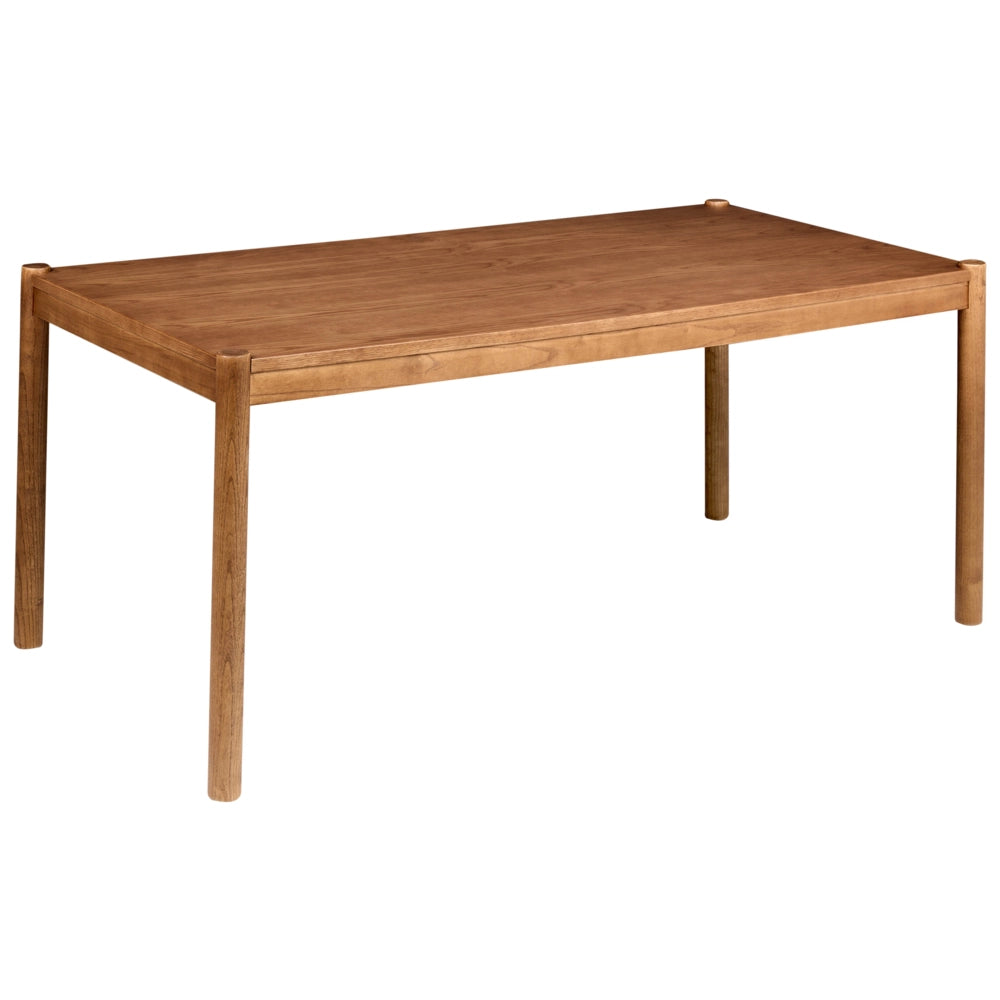 Tavolo da pranzo impiallacciato in legno di quercia scura MDF Gambe in legno di olmo 180 x 90 cm Piano rettangolare impiallacciato