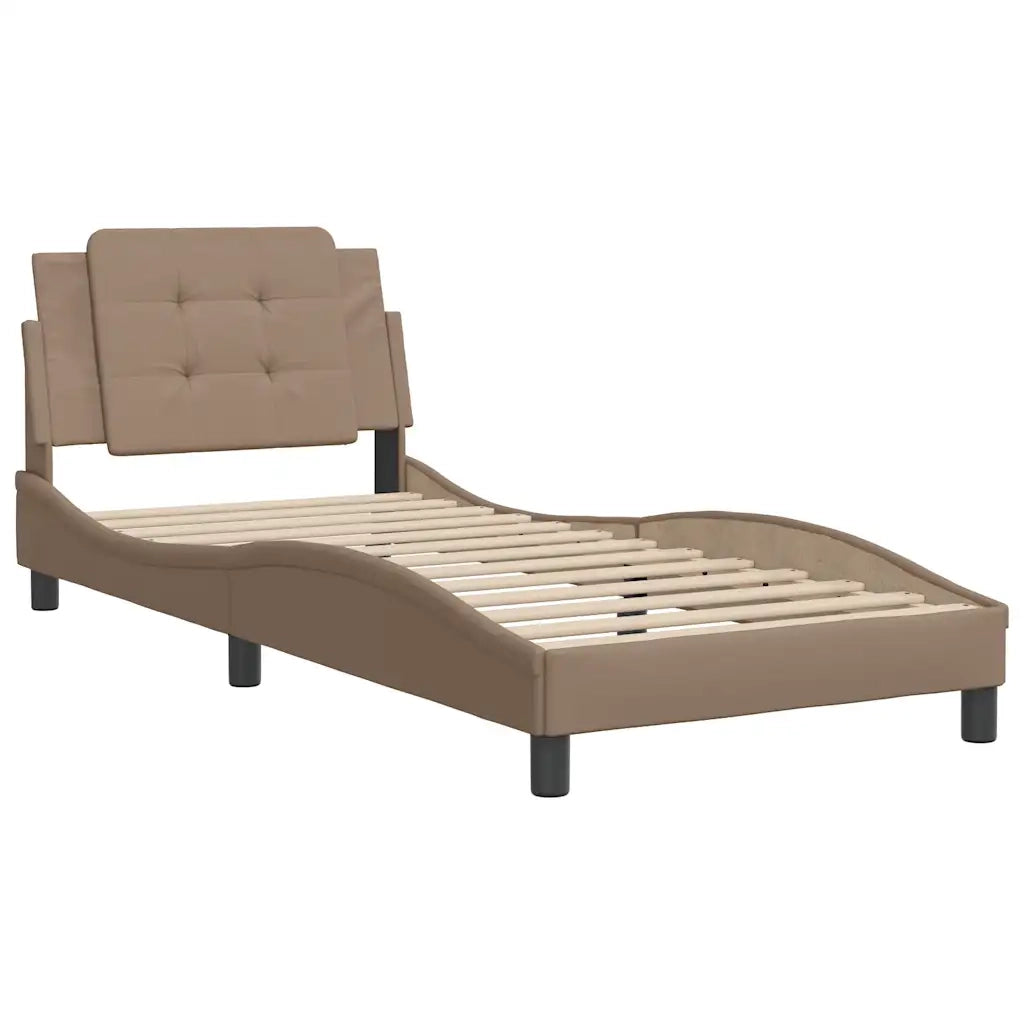 Giroletto senza Materasso-Struttura Letto Zadar Cappuccino 80x200 cm in Similpelle