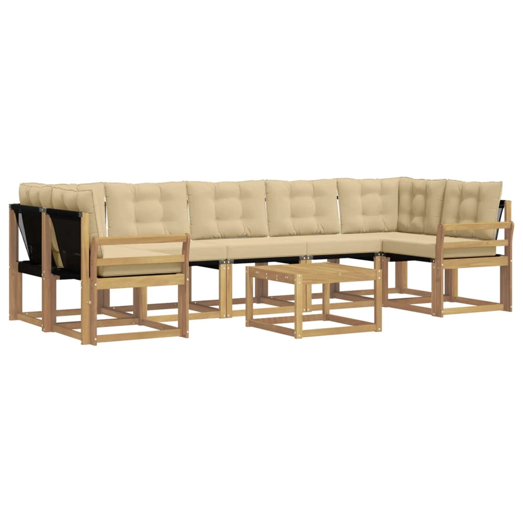 Set di divani da esterno 8 pz Bianco e Beige 3389311