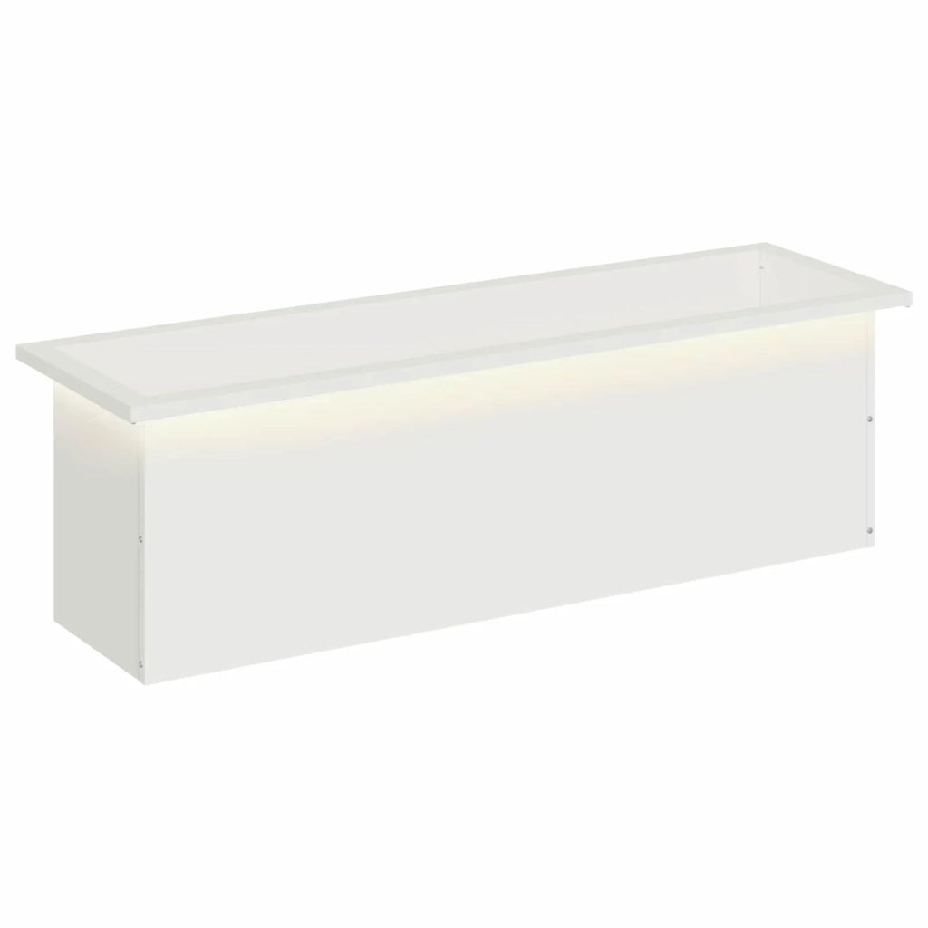 Fioriera da giardino con LED Bianco 30 x 100 x 30 cm Acciaio 8008114