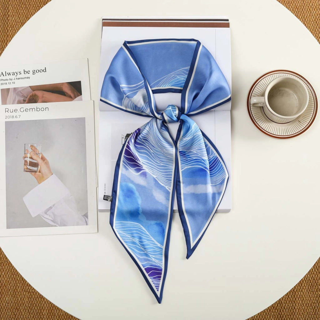 Nuova fascia per capelli alla moda con decorazioni in seta, piccola sciarpa, elastico per capelli, foulard, cintura