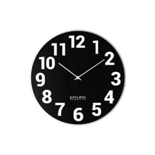 Orologio da parete with numbers black e silver d. 25cm rac1003