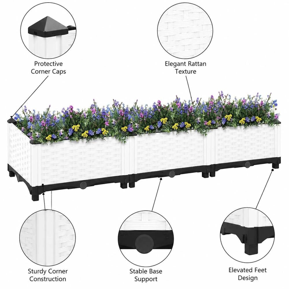 Raised Bed 120x40x23 Cm Polypropylene