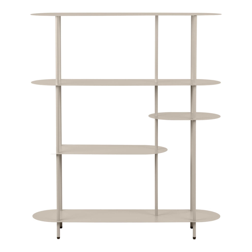 Libreria Rieti, Beige, Metallo, 118x31x139 cm