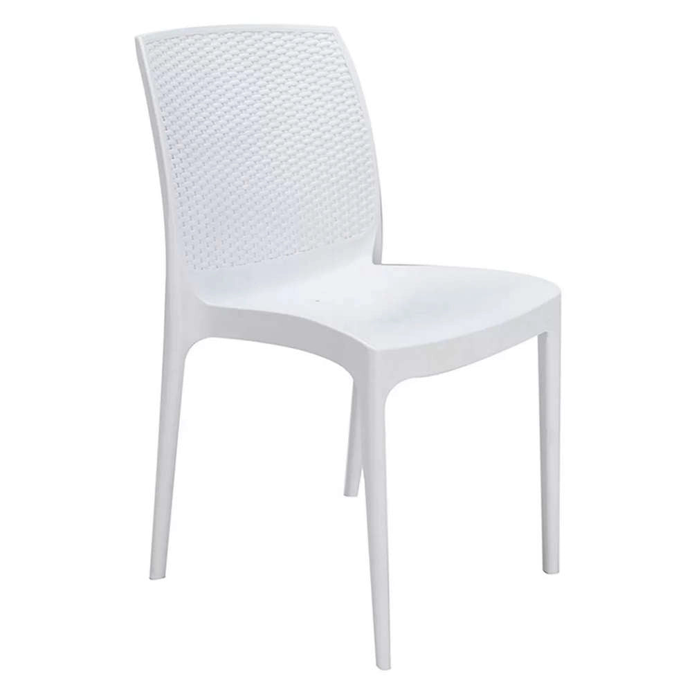 Sedia in Plastica da Esterno Giardino Boheme Bianca 4 Pz