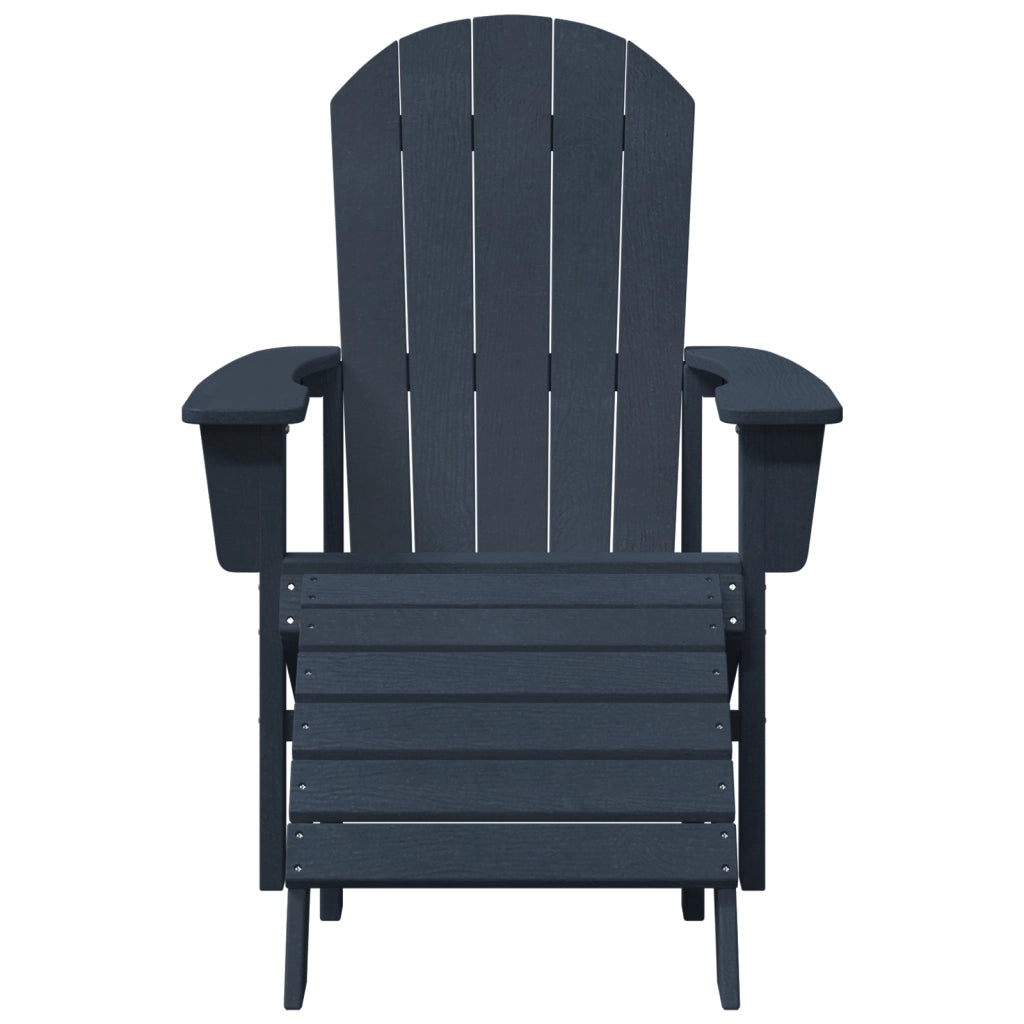 Sedia Adirondack  con poggiapiedi 2 pcs blu navy HDPE