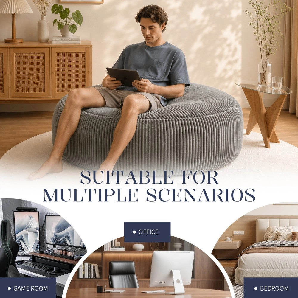 Divano Tondo Sdraio ¨C Minimal ¨C Tessuto Morbido Riempito in Schiuma di Memoria