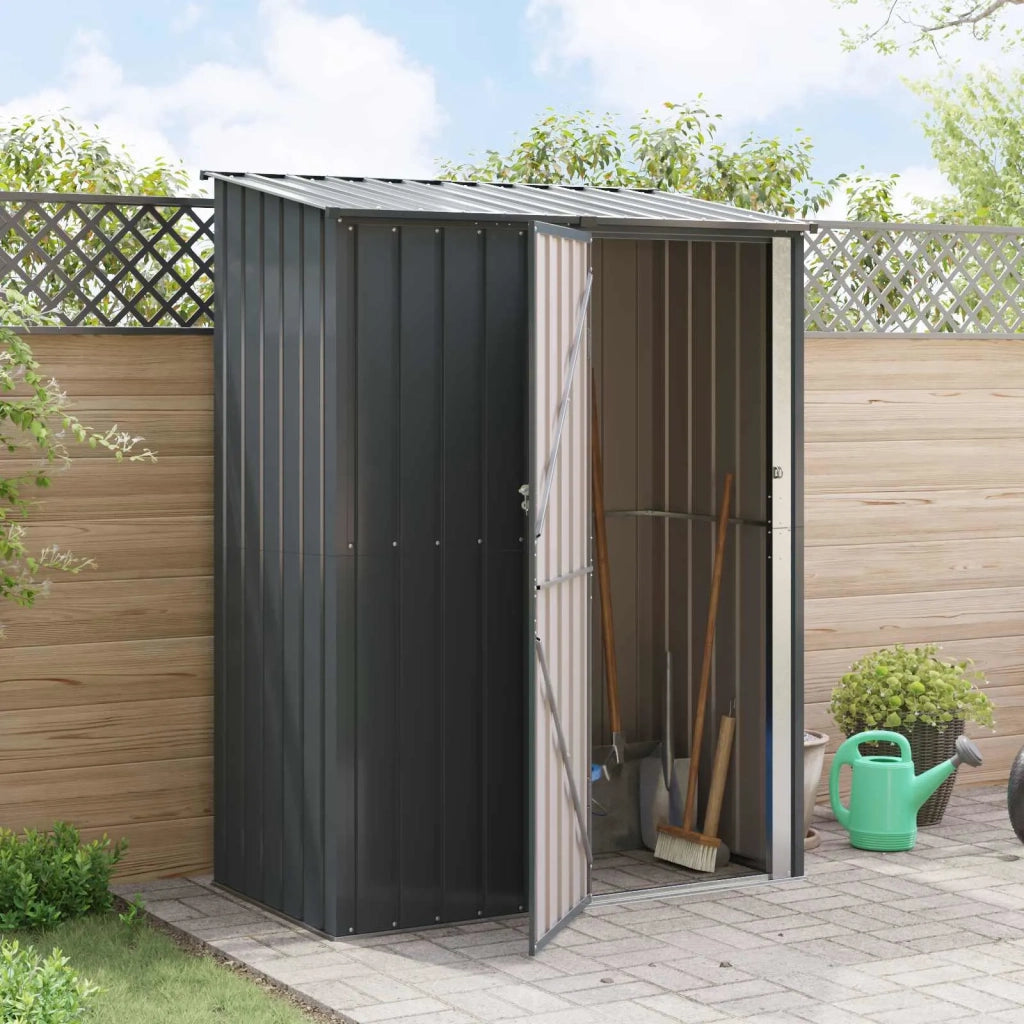 Casette da giardino Antracite 153,5 x 86 x 200 cm Metallo