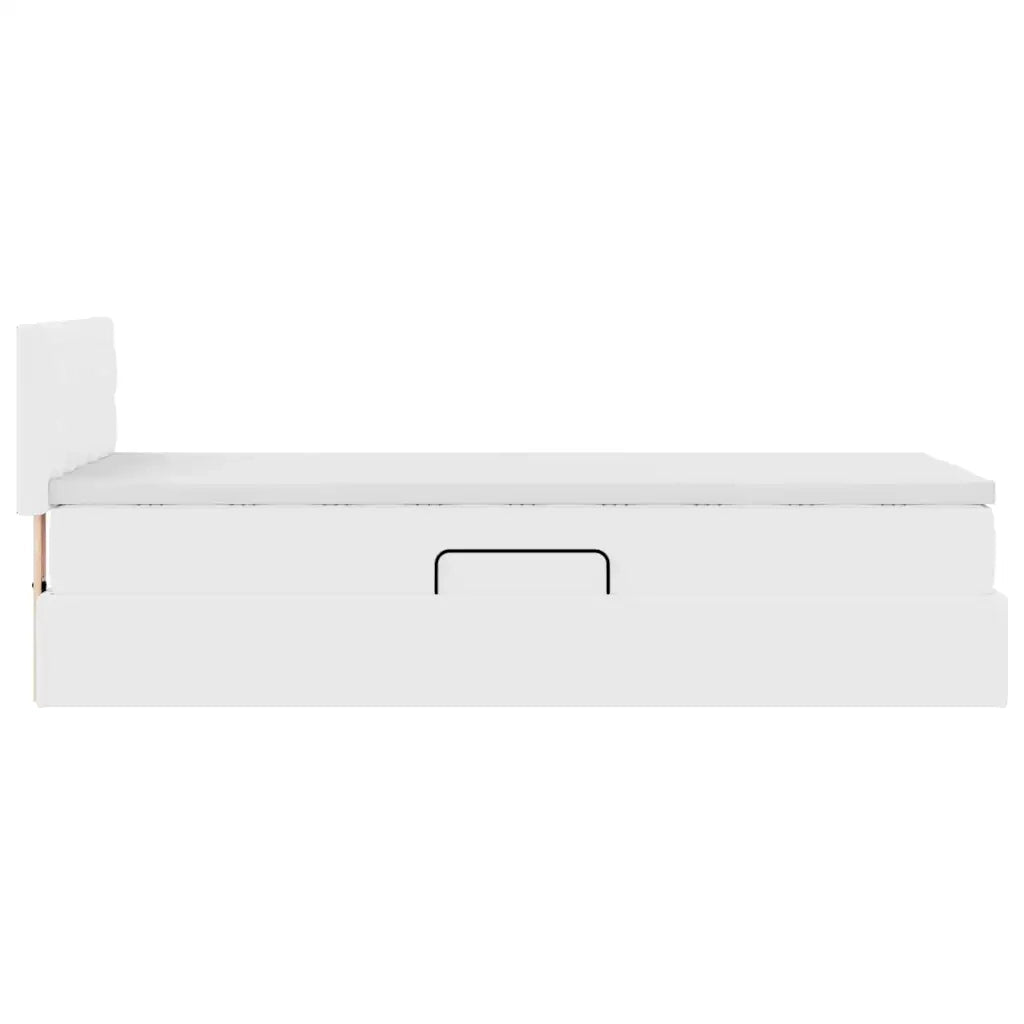 Letto con contenitore e materasso Bianco Puro 90 x 200 cm