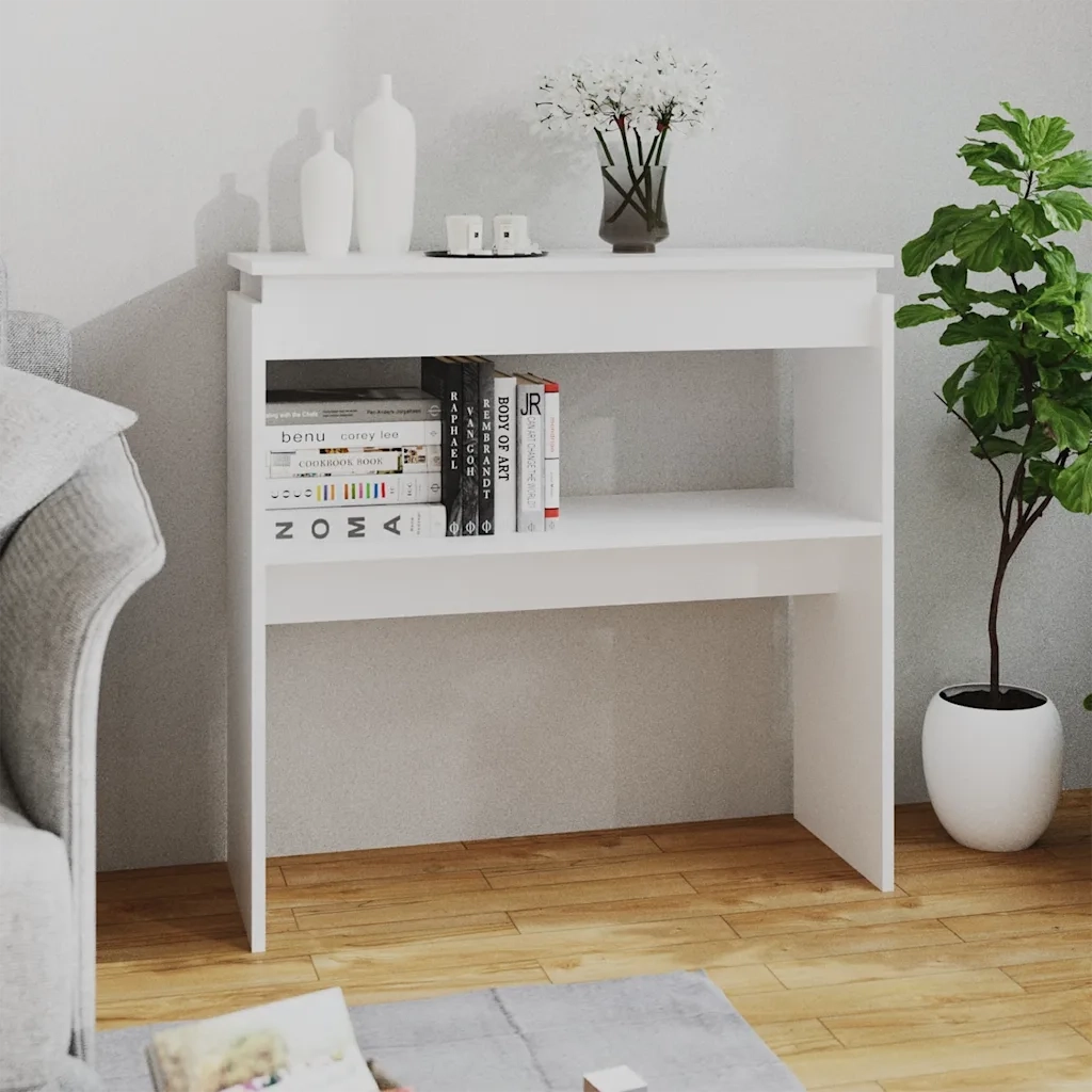 Tavolino Consolle | Tavolo d'Ingresso Bianco 80x30x80 cm in Legno Multistrato