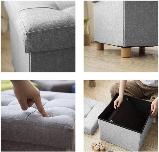 Sedia Hocker con Spazio di Archiviazione - Accessori per Salotto - 38 x 38 x 40 cm