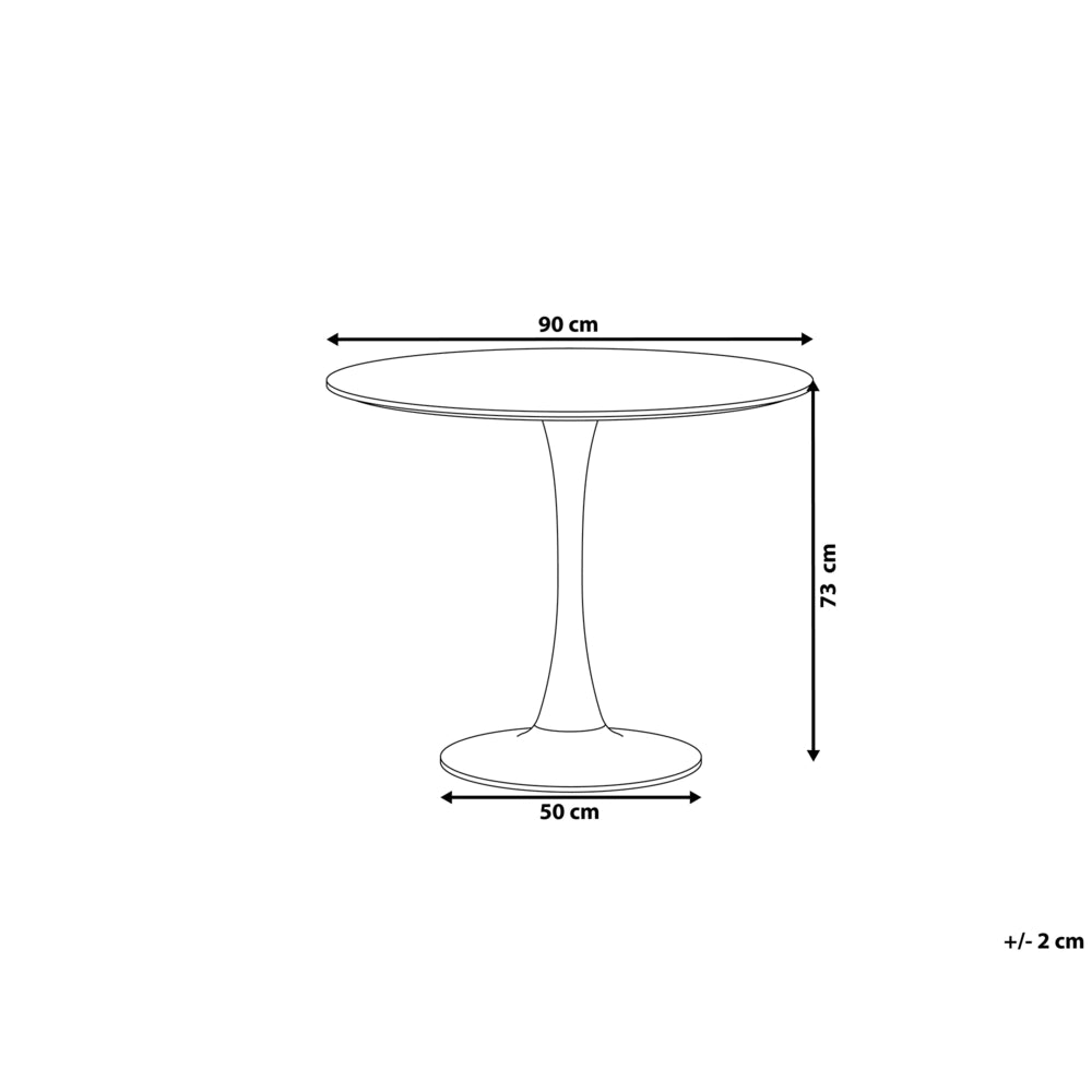 Tavolo da pranzo rotondo Nero da 90 cm con base in metallo a 4 posti da cucina
