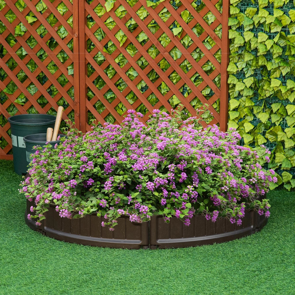 Fioriera da Esterno Rotonda in HDPE ¨C Zephmum ¨C Marrone ¦µ123x21cm