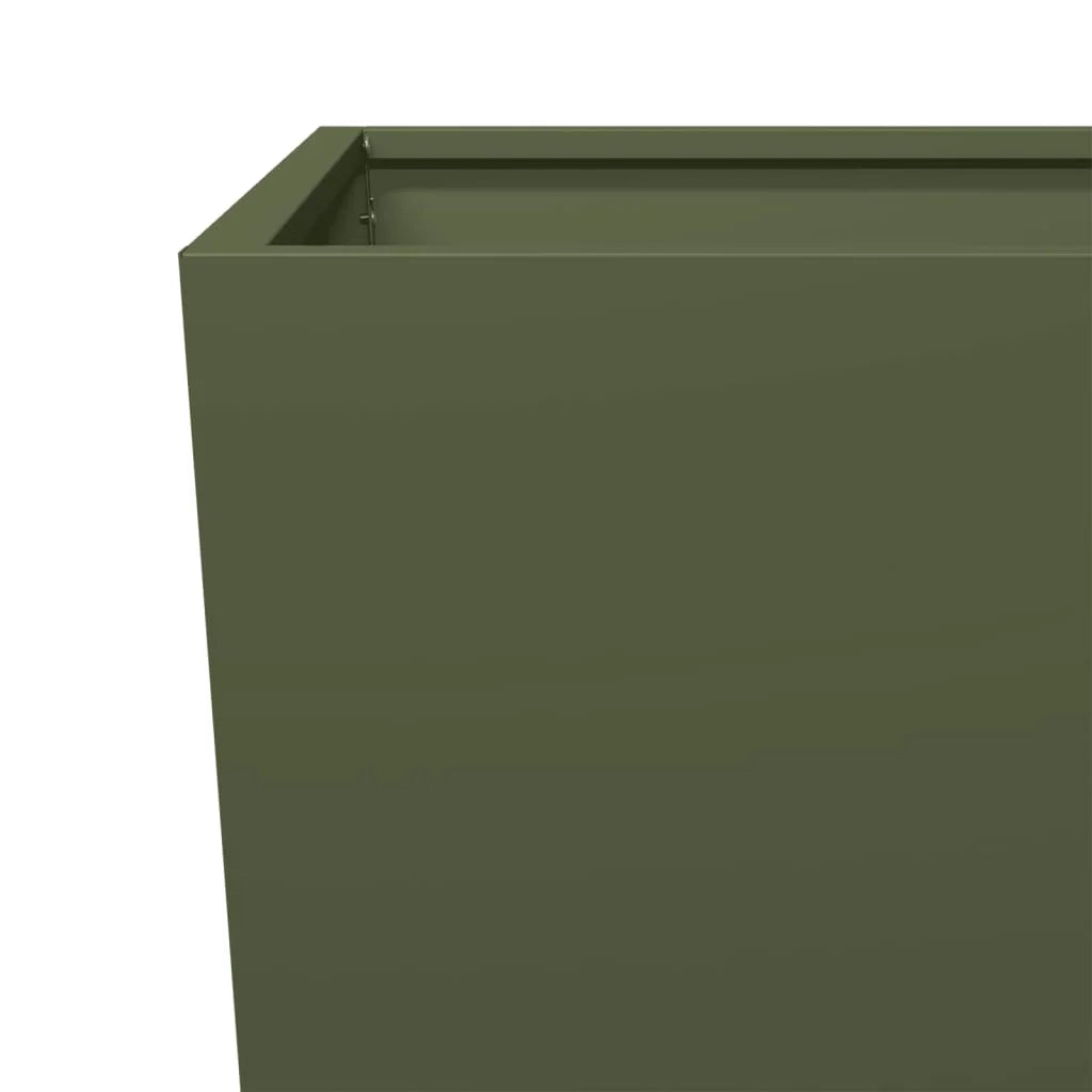 Fioriera rialzata per piante fiori giardino terrazze set da 2 verde oliva 45 x 45 x 75 cm acciaio verde 02_0039085
